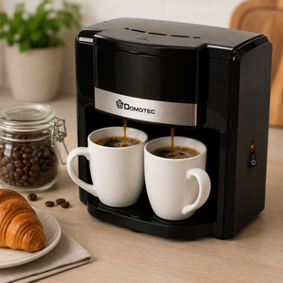 Кофеварка Domotec MS-115 / Кофеварка электрическая + ложка для кофе 2 чашки 420 мл