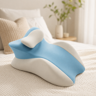 Голубая Подушка ортопедическая pillow-06 / Клинообразная подушка для сна из полиэстера / Ортопедическая подушка для поддержания тела Relax Pillow