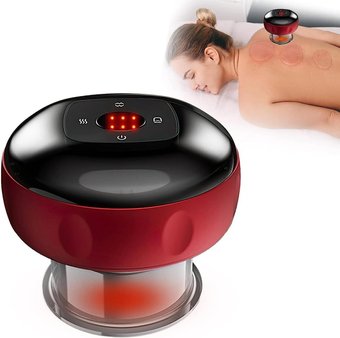 Электрический вакуумный баночный массаж | Массажер для тела | Массажер с эффектом банок, Красный