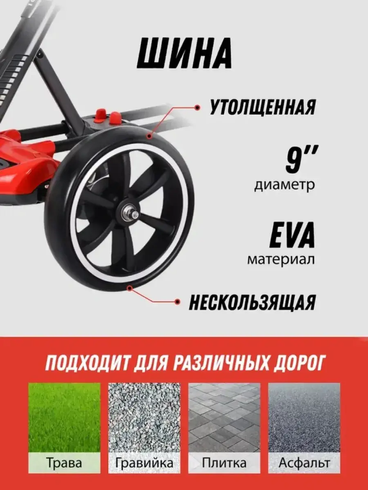 Електромобіль складний з акумулятором 6V 4.5Ah та швидкістю до 6 км/год/M-6072 Eco Koleso червоний