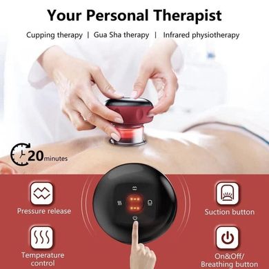 Електричний вакуумний масаж | Масажер для тіла Масажер з ефектом банок, Червоний