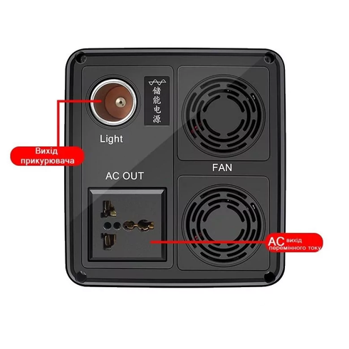 Зарядная станция Yachu 12,8V/24Ah/400W | Повербанк с розеткой 220В | Инвертор аккумуляторный, Черный
