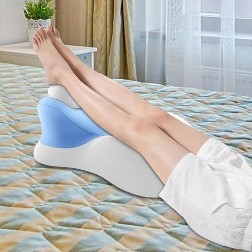Голубая Подушка ортопедическая pillow-06 / Клинообразная подушка для сна из полиэстера / Ортопедическая подушка для поддержания тела Relax Pillow