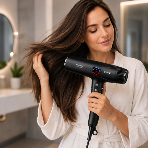 Фен VGR V 469 Black / Фен для волосся професійний 2400 Вт / Фен з дисплеєм