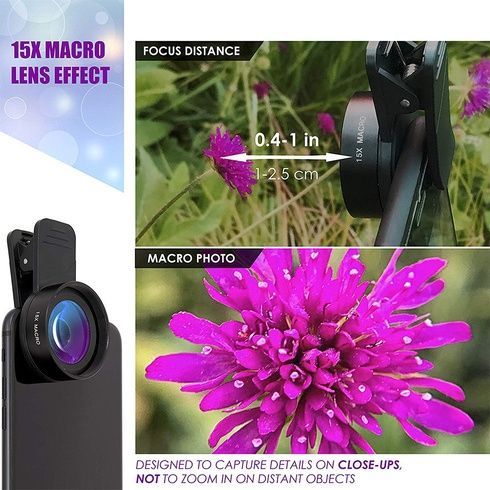 Макролінза для телефону, об'єктив для телефону, лінза 2 об'єктиву 0.45 lens AND HA-55
