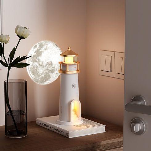 Ночник маяк с проекцией луны  LightHouse проектор луны с аккумулятором