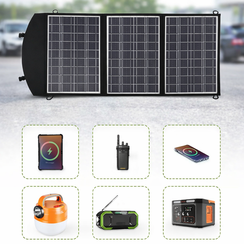 Складная Солнечная Панель 45w / Портативная солнечная панель на 3 секции с USB 45W