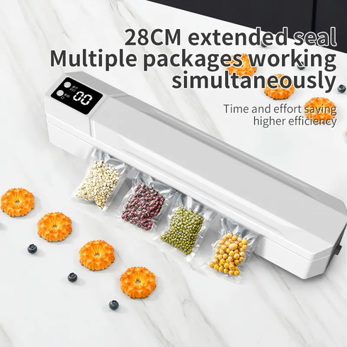 Вакуумный упаковщик пакетов Vacuum Sealer / Автоматический бытовой вакууматор с пакетами, вакуумайзер для упаковки и хранения пищи