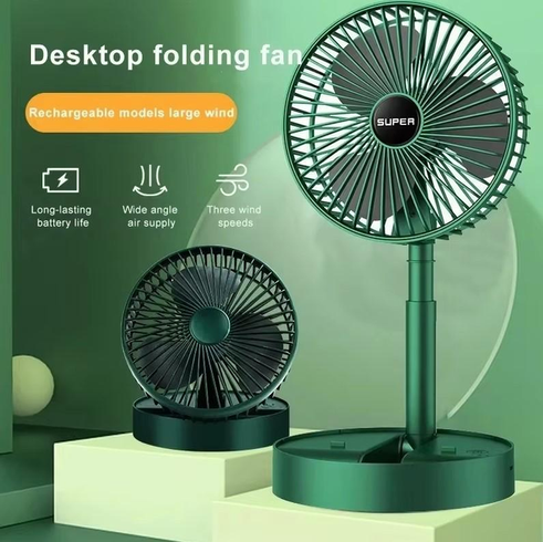 Портативный мини вентилятор для дома Telescopic Folding Fan Складной настольный вентилятор с USB зарядкой