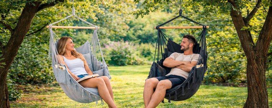 Подвесное кресло-гамак 130х100см с планкой 90см с двумя подушками 40*40 Серый