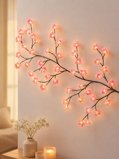 Гирлянда светодиодная 2.3 м 144 LED "Цветы сливы" / Гирлянда теплый свет, USB / LED гирлянда на 8 режимов