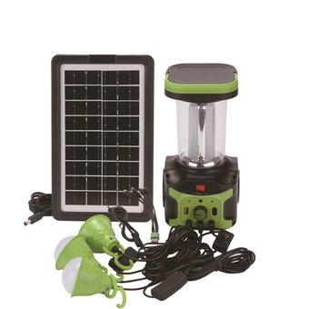 Портативная cолнечная автономная система Solar Light DT-9016 панель походный фонарь павербанк, Черно-зелёный