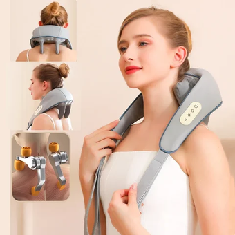 Ударний вібромасажер для спини, плечей та шиї U-подібний масажний пояс для тіла