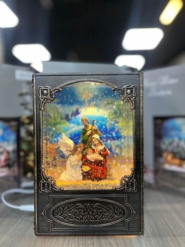 Музыкальная новогодняя книга ночник-светильник XMAS WDL 24023B Санта Клаус