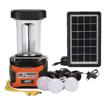 Портативная cолнечная автономная система Solar Light DT-9016 панель походный фонарь павербанк, Черно-зелёный
