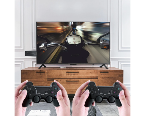 64ГБ Игровая приставка LITE GREEN HDMI 3535 игр Dendy, Sega, Аркадные игры, Game Boy, Nintendo, Atari, PlayStation 1, Черный