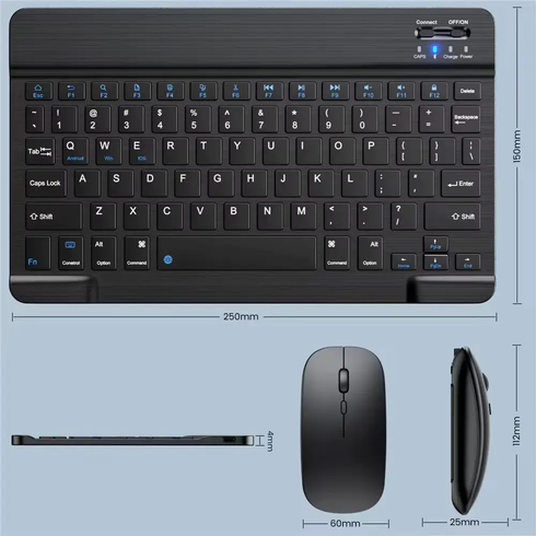 Клавиатура для планшета / Беспроводная Bluetooth клавиатура с мышкой BT Combo / Набор 2в1 клавиатура + мышка