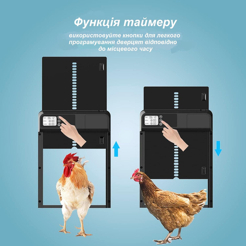 Автоматические двери для курятника с ЖК-дисплеем и таймером, заслонка/ворота для сельскохозяйственных птиц от хищников