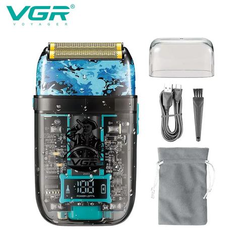 Электробритва VGR V-352 шейвер, двойное лезвие, IPX5, LED Display