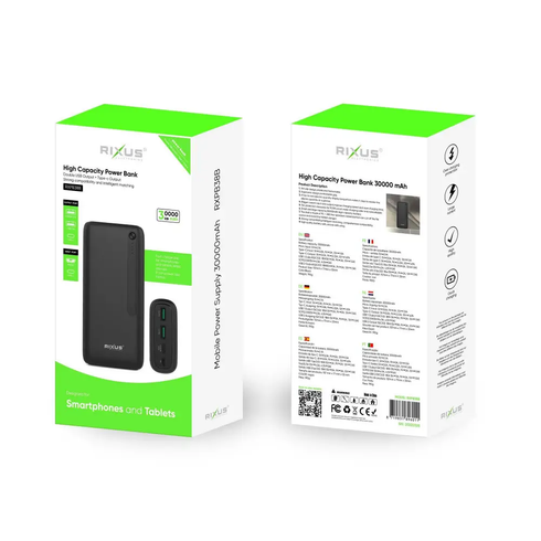 Повербанк Rixus 30000 mah 20w RXPB38B Power bank