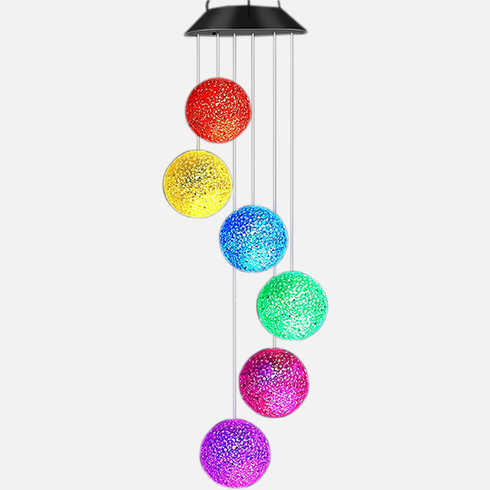 Світлодіодна вулична гірлянда WHISKET, на сонячній батареї, RGB, кришталеві кулі, 6 см