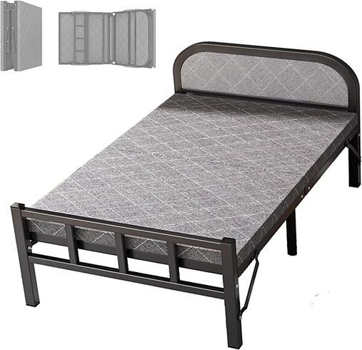 Складне ліжко / Компактне гостьове ліжко з металевим каркасом 185х80х38 см