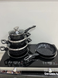 Набір посуду із сковородою граніт круглий (7 предметів) НК-314 чорний Матеріал Алюміній
