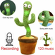 Кактус що танцює, світло-музична іграшка на батарейках, Dancing Cactus TikTok кактус у вазоні 34 см, Зелений