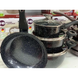 Набір посуду із сковородою граніт круглий (7 предметів) НК-314 чорний Матеріал Алюміній