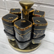 Органайзер на підставці для спецій 6 банок BLACK-GOLD