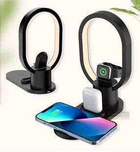 Беспроводная зарядная станция &ndash; LED ночник 4in1 15Вт