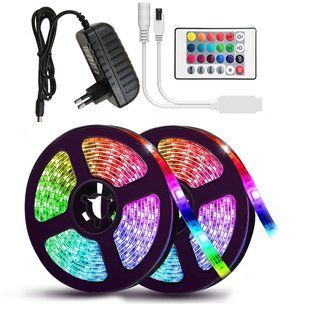 USB Стрічка світлодіодна RGB 5050 5м з пультом для підсвічування телевізора, монітора, меблів