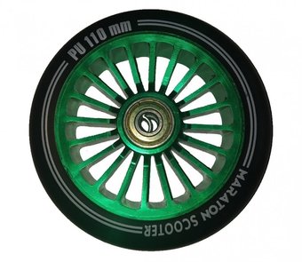 Колеса зелені Maraton для Самокатів Алюміній 110 мм