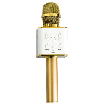 Беспроводной караоке микрофон Q7, Bluetooth караоке-микрофон в чехле Золотой