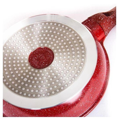 Набір посуду із сковородою граніт круглий (7 предметів) НК-314 червоний Матеріал Алюміній