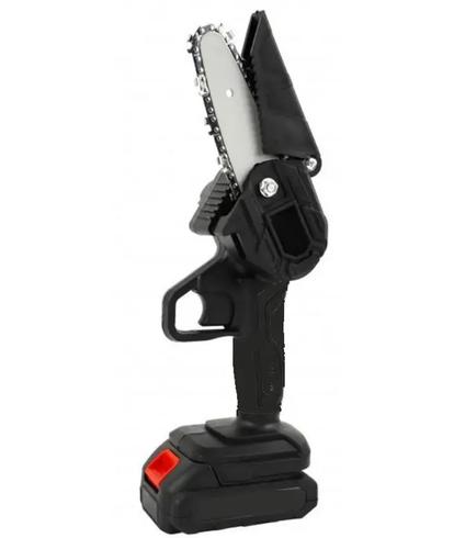 Аккумуляторная мини-пила цепная 6 дюймов с 2 АКБ в кейсе 48V 5000 mAh 550 Вт BLACK