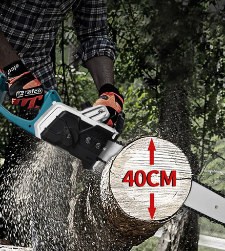 Акумуляторна ланцюгова пилка Electric SAW 16 дюймів + 2 акумулятори потужна електропилка BLUE