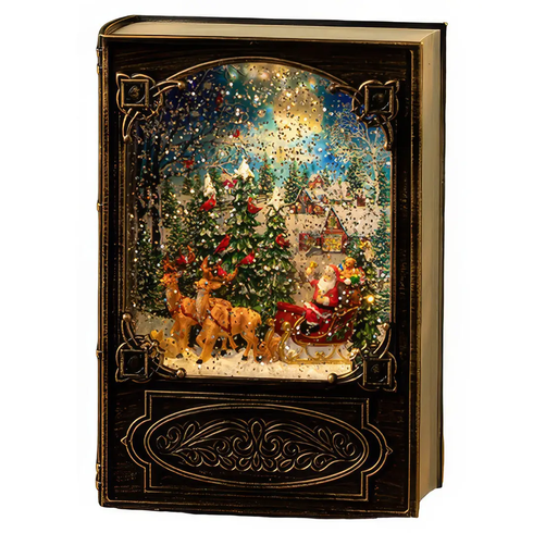Музыкальная новогодняя книга ночник-светильник XMAS WDL 24023B  Снеговик