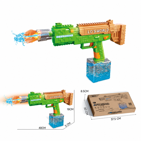 Водяной электрический пистолет со светом / Водяной автомат Electric Water Gun / Водяной бластер с баком для воды