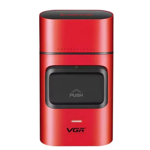 Шейвер VGR V-307 акумуляторний / Тример для обличчя / Чоловіча електробритва з USB Червоний