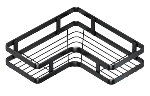 Кутова полиця для ванної кімнати із нержавіючої сталі Corner shower caddy Чорного кольору