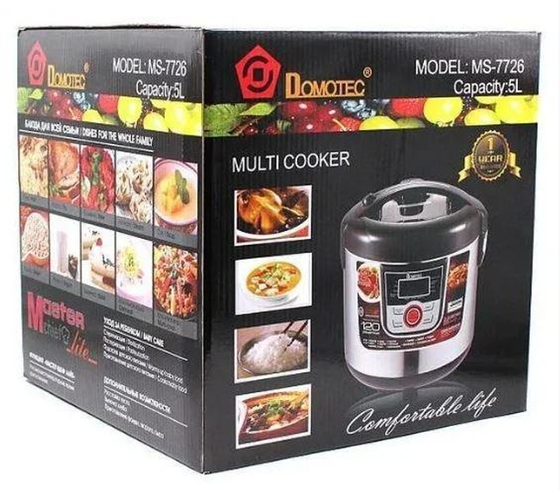 Мультиварка с антипригарной чашей Domotec MS-7726 5 л, 12 режимов