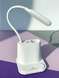Акумуляторна настільна LED лампа Bionic Desk Lamp c USB виходом, органайзером та підставкою для смартфона, Білий