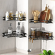 Кутова полиця для ванної кімнати із нержавіючої сталі Corner shower caddy Чорного кольору