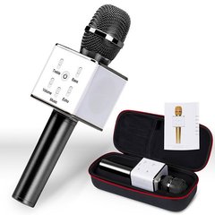Беспроводной караоке микрофон Q7, Bluetooth караоке-микрофон в чехле Черный