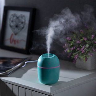 Бірюзовий ультразвуковий міні зволожувач повітря USB Humidifier з підсвічуванням