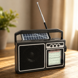 Радиоприемник GOLON RX-BT319S SOLAR с Bluetooth, USB, TF-картой и солнечной панелью 5 Вт