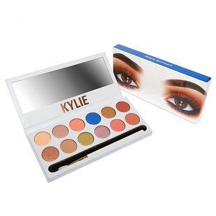Палетка теней для век Тени Kylie 12 цветов + кисточка , Белый
