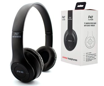 Бездротові чорні Навушники Wireless P-47 Bluetooth + MicroSD + FM Радіо