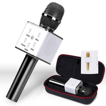 Бездротовий караоке мікрофон Q7, Bluetooth караоке-мікрофон у чохлі Чорний